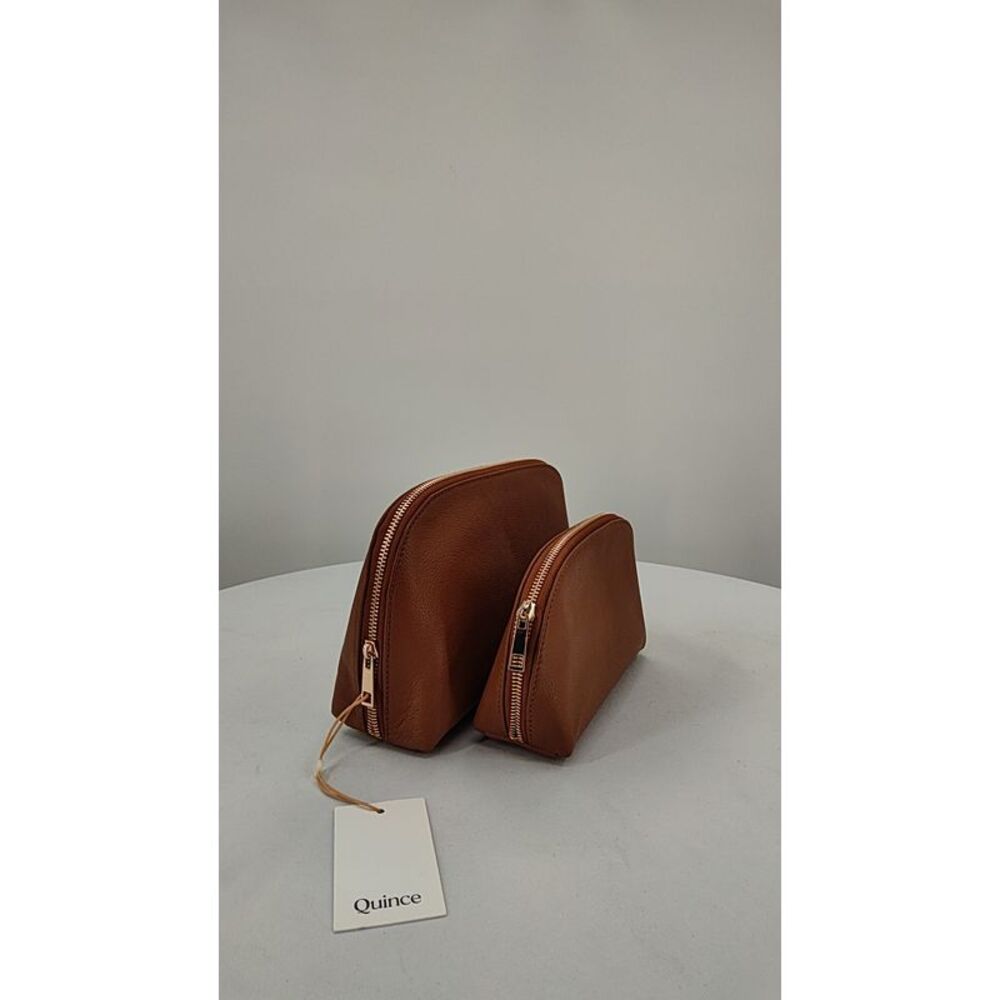 Quince Brown Leather Pouch Set - NWT